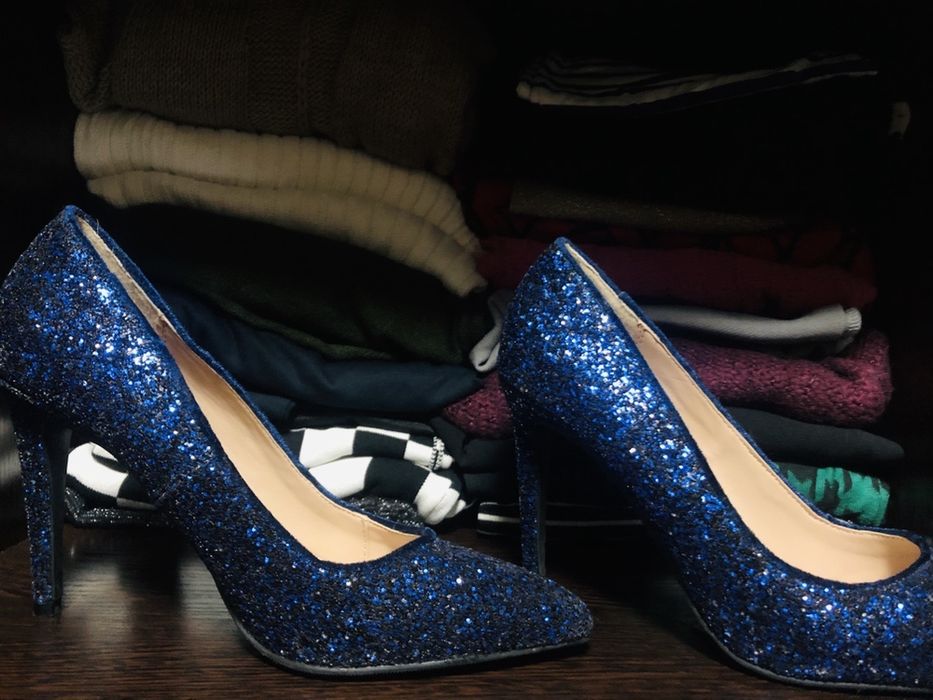 Туфли-лодочки синего цвета