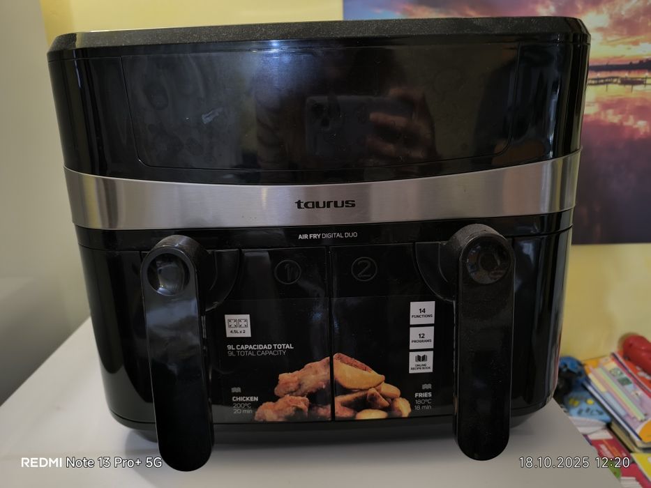 Въздушен фритюрник Taurus AF2600D Digital Duo 4.5л, черен