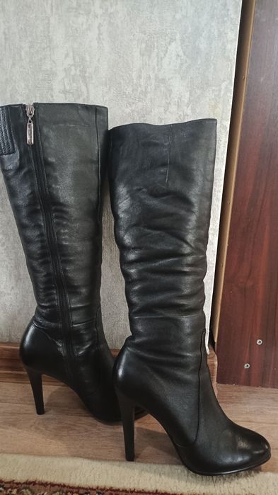 Сапоги кожаные зимние