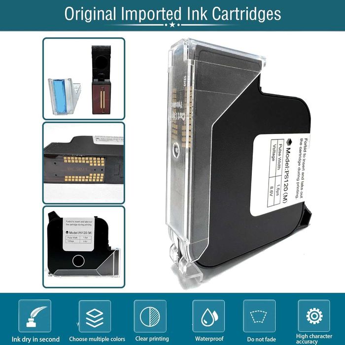 Phezer 1-инчова 72 мл бързосъхнеща мастилена касета за ръчен принтер