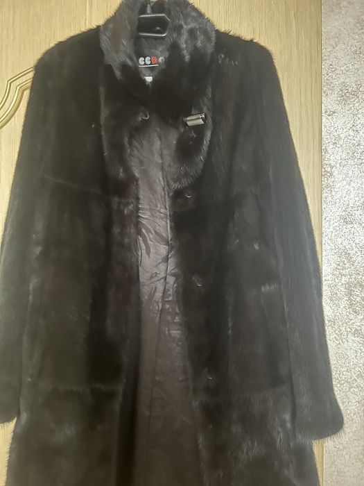 Норковая шуба черная