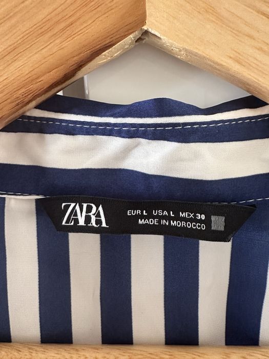 Риза Zara в бяло и синьо райе