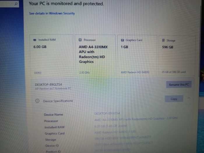 Laptop HP dv7 6Gb RAM | 640Gb hdd | AMD A4-3320MX 2,10Ghz