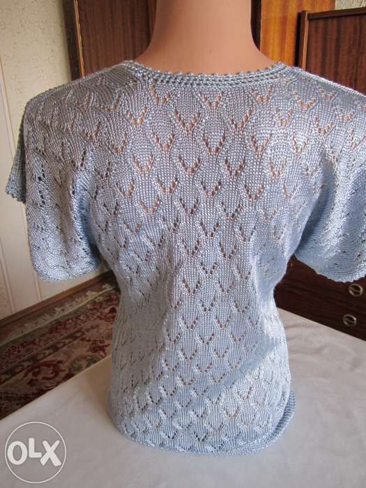 Tricotata manual.Bluza bleo matase vegetala, marime s/m