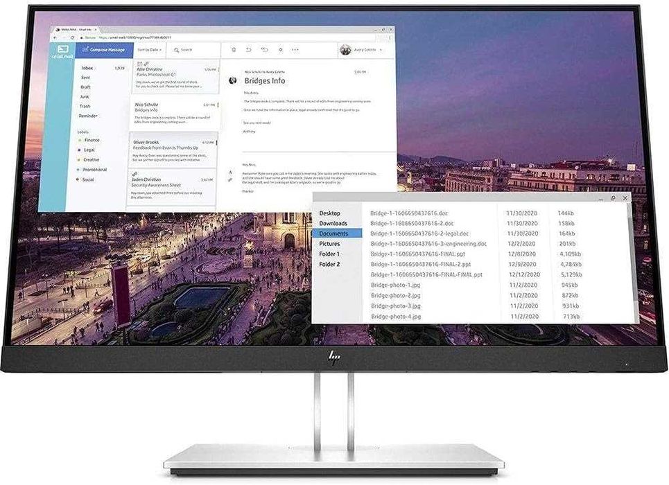 Монитор HP E23 G4 1920x1080 FULL HD IPS с 12 месеца гаранция