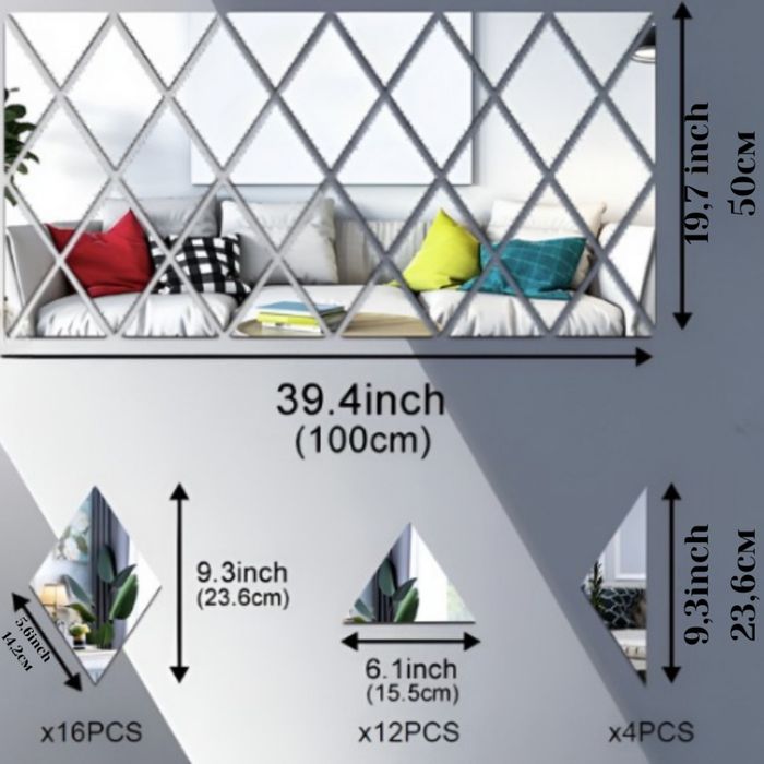 Огледални стикери за стена 32 броя – Лесен начин да преобразиш дома си