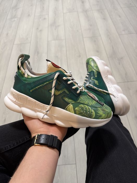 Adidasi Barbati Versace Chain Reaction Verde & Alb!