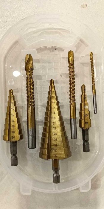 ШОК ЦЕНА!!! СТЪПАЛОВИДНИ Свредла и ФРЕЗЕРИ Бургии 4-32ММ. 6 броя К-Т.