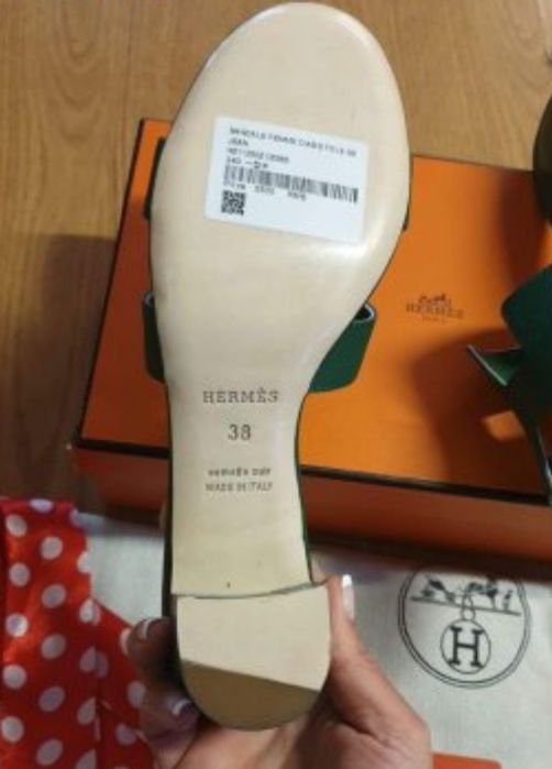 Дамски чехли н.37.5,естествена кожа