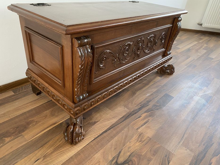 Cufar Lada Lemn Masiv Gheare Leu Vintage