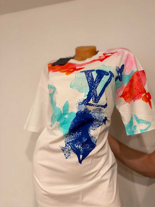Tricou alb Louis Vuitton marimea S M