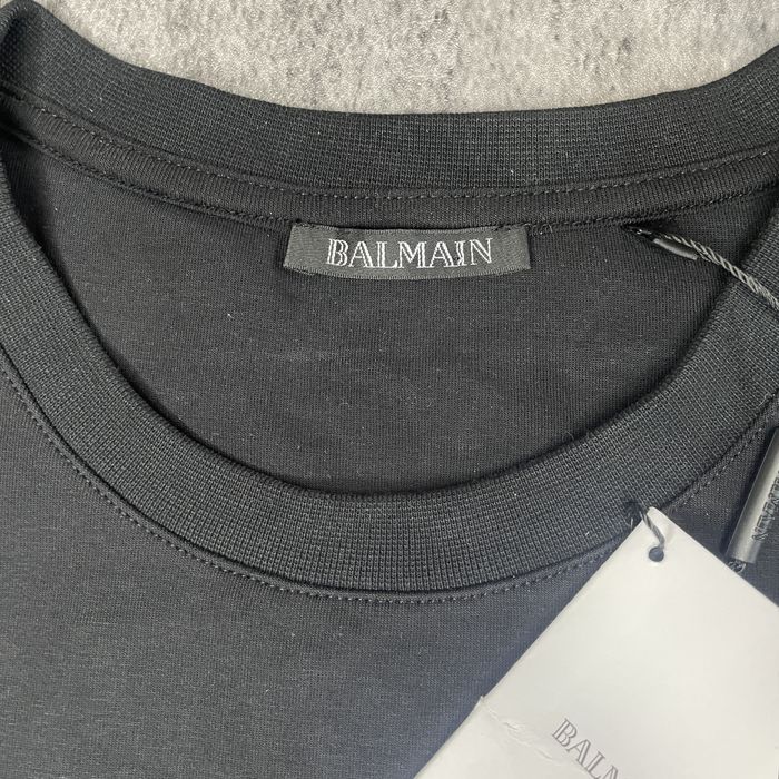 Bluza Balmain Paris  L  noua cu ericheta– crewneck negru, logo brodat
