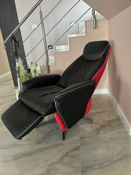 Recliner/scaun/ fotoliu roșu cu negru, pentru birou