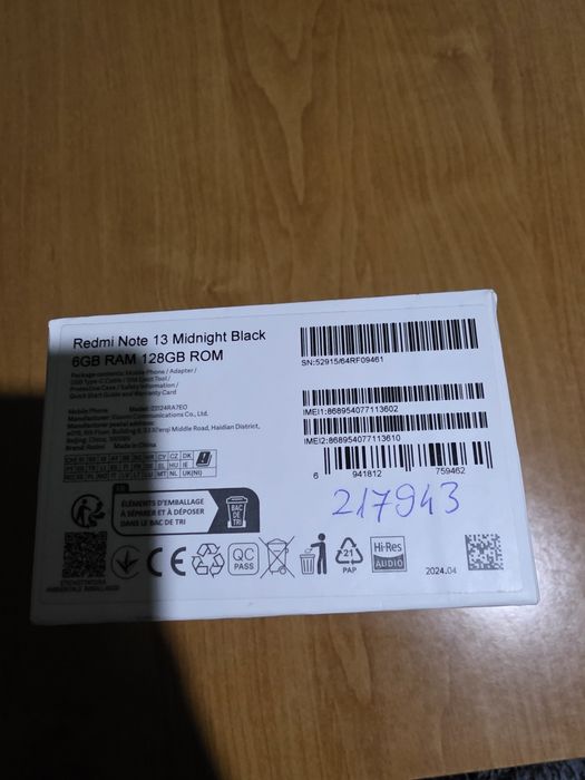 Redmi Note 13 Midnight Black 6GB RAM 128GB ROM