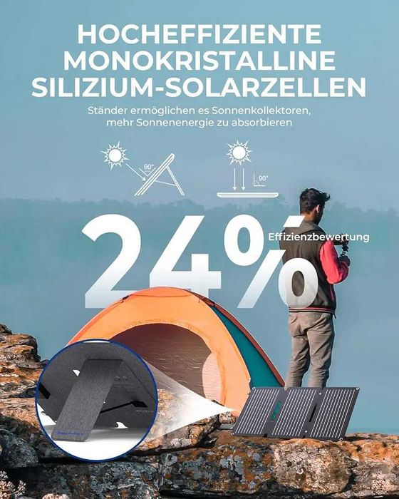 BigBlue 30 W Panou solar portabil pentru camping/drumetii/pescuit