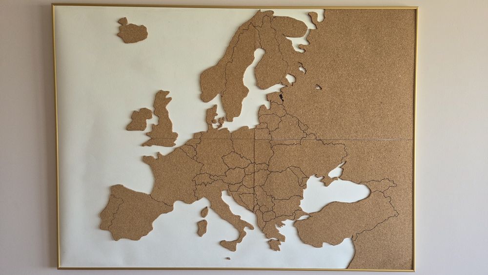Коркова карта на Европа 88х65 см