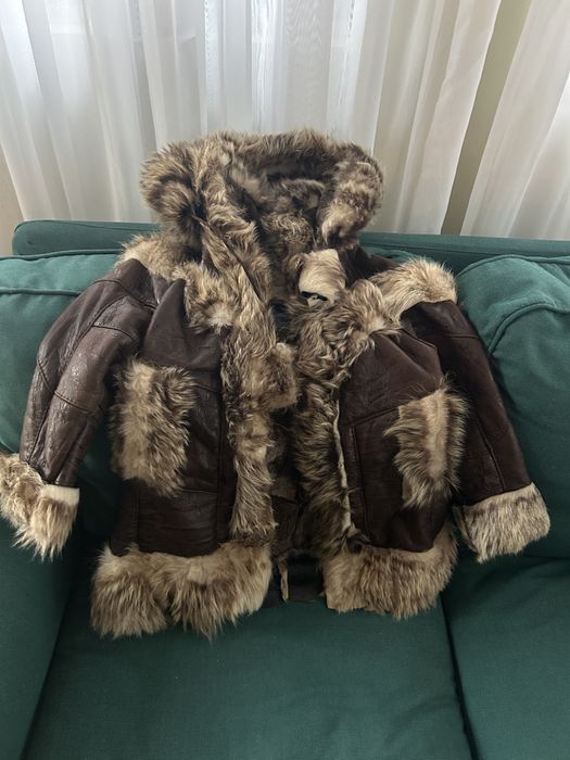 Cojoc din piele cu gluga detasabila