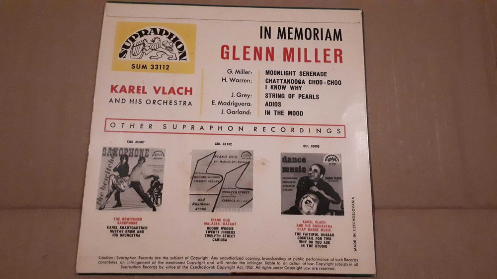 Disc vinil celebru: Karel Vlach and orchestra-In memoriam Glenn Miller