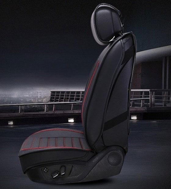 Луксозни черни кожени калъфи за седалки на автомобил