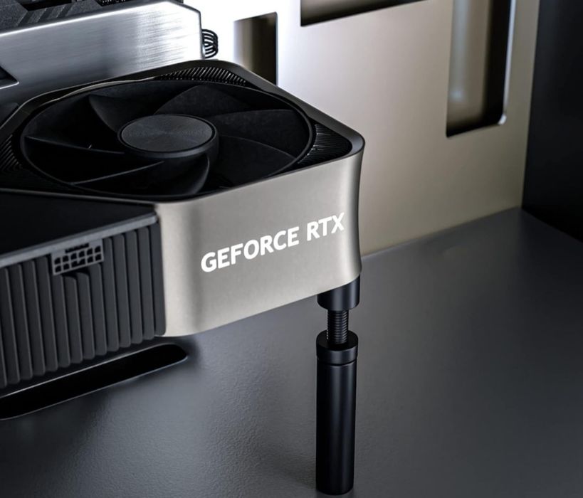 Suport reglabil pentru placă video GPU din aluminiu – negru, premium