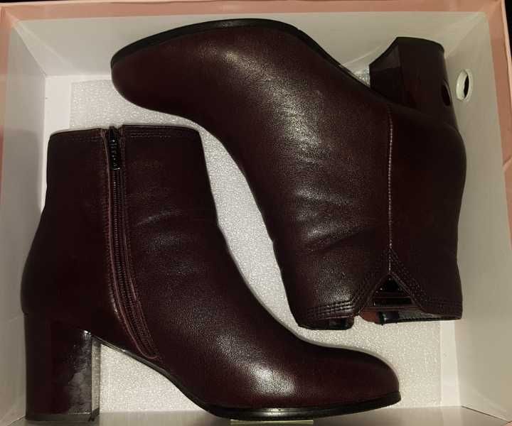 Vand Botine Epica Culoare Bordeaux Elegante din Piele