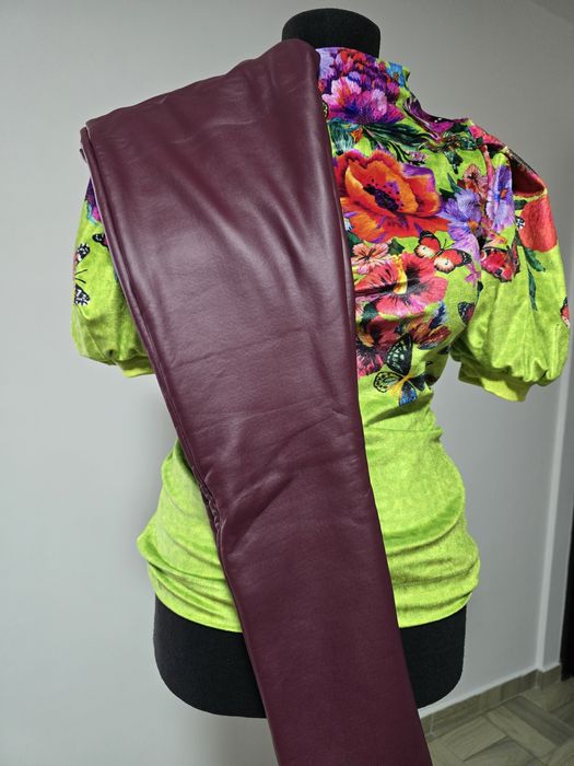 Colanti magenta, cu buzunare, model vatuit pe interior