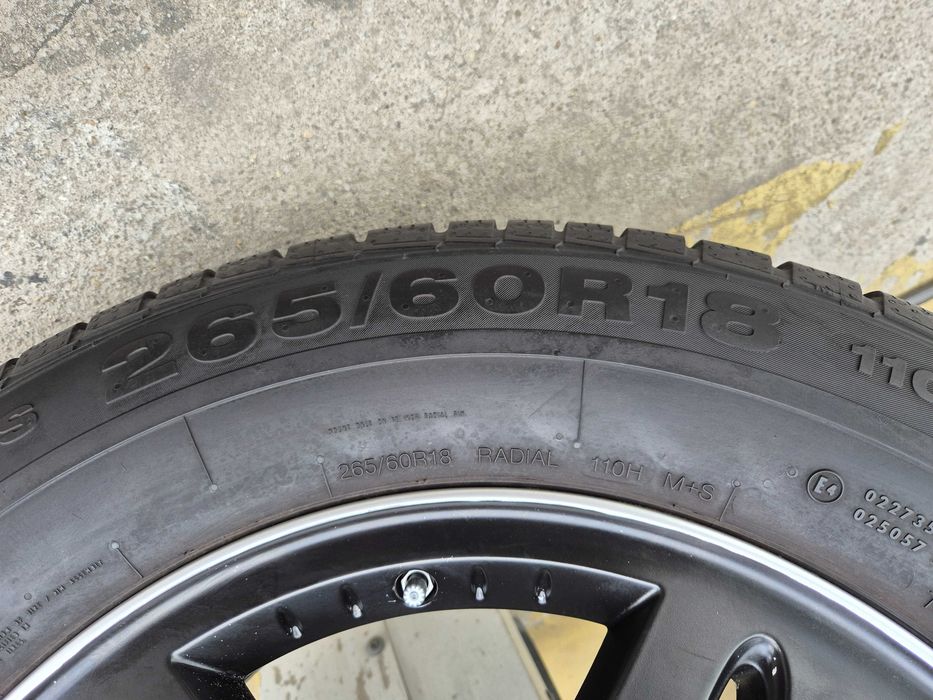 4 ROTI Jante + Anvelope M+S - 265/60/18 - 5x130 - OEM Mercedes G-Class W463 - Continental 2024 + Senzori Presiune OEM
