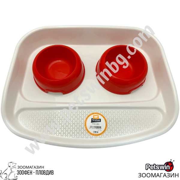 Комплект Купи за Хранене - с Поставка- за Куче/Коте- 2x300ML- Ferplast