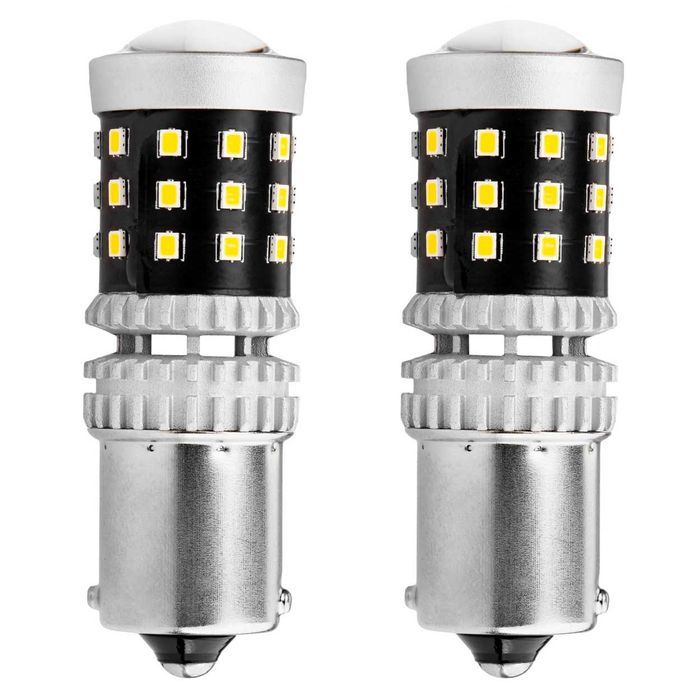 Bec semnalizare Amio LED Canbus, BA15S P21W R10W R5W Alb 12V/24V, 2016 39SMD 1156, set 2 buc