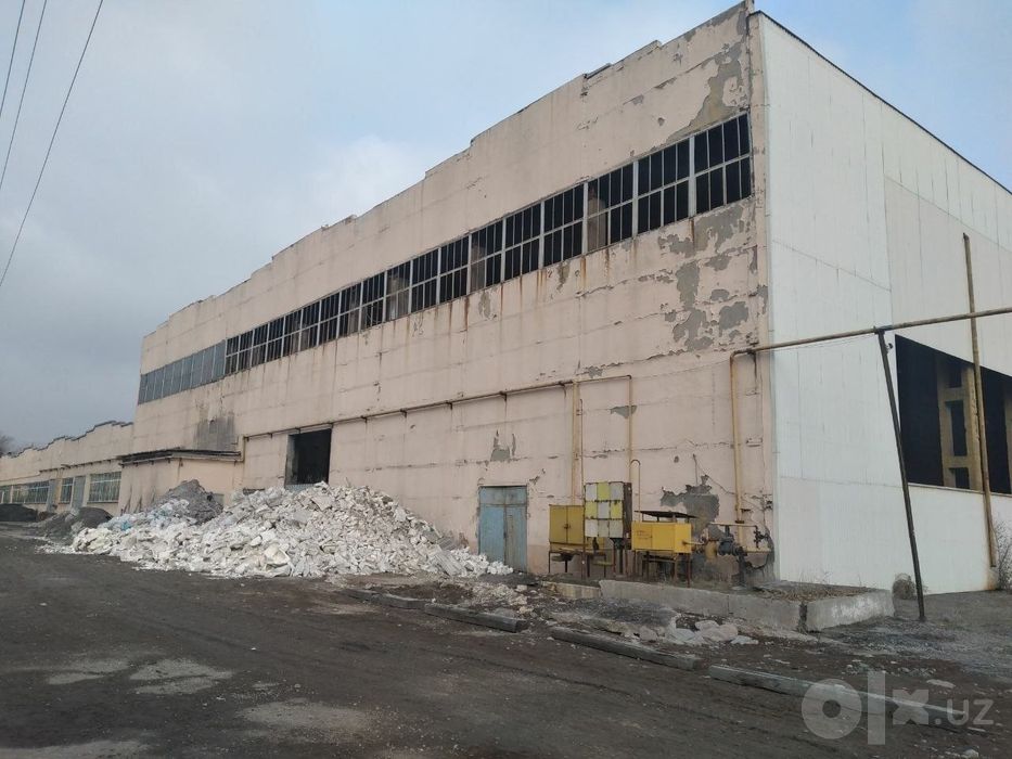 Ангрен промзона 16га земля,здание 42000кв.м.с ж/д ветка 4,5-км.