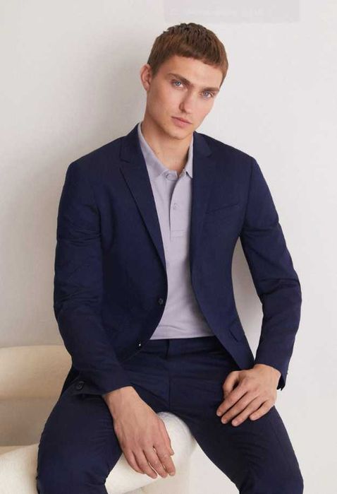 Sacou blazer slim 50 L premium Cinque NOU lana respirabila super 100's