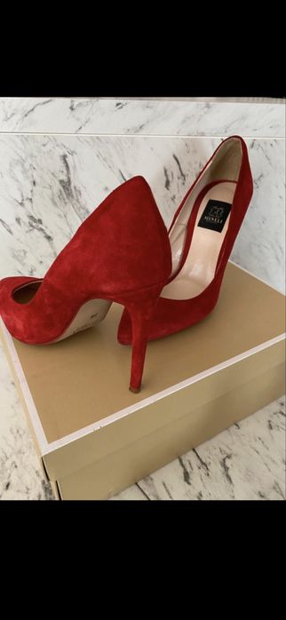 Pantofi cu toc piele intoarsa Mineli Boutique