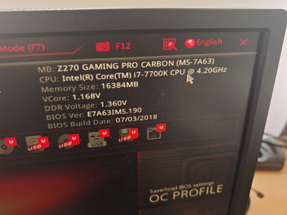 Дънна платка Z270 GAMING PRO CARBON  LGA 1151