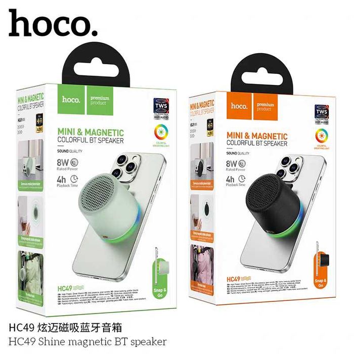 Hoco HC49 Magnetic Mini BT колонка 8W с RGB подсветкой для iPhone 17