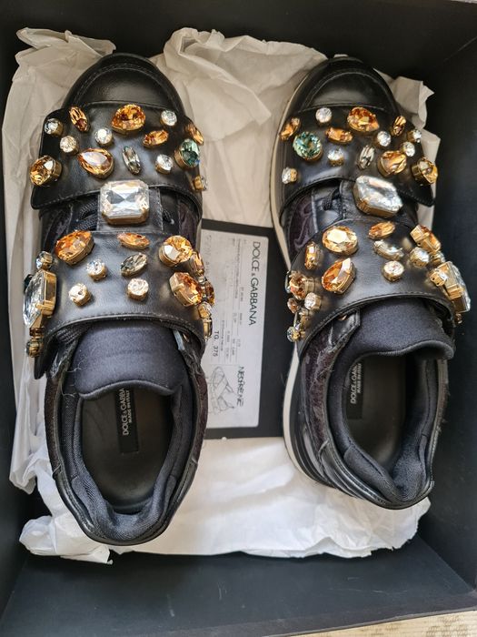 Sneakersi Dolce Gabbana Originali,Piele cu Pietre Swarovski,ca Noi,37