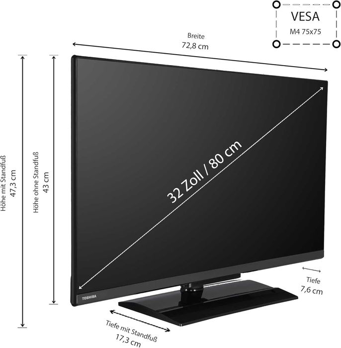 Toshiba 32WV3E63DAZ HD Ready HDR - Smart TV