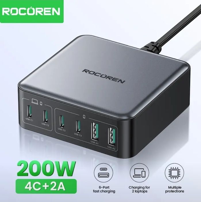 Rocoren 200w (Ugreen) зарядная станция настольная