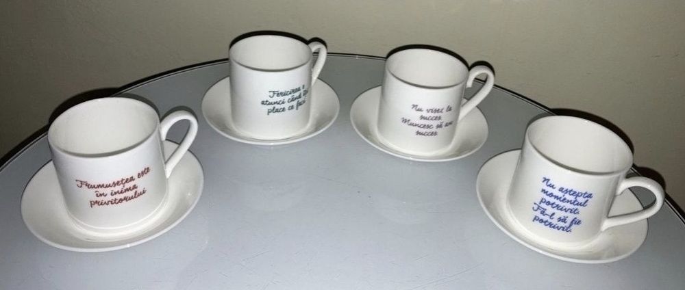 Set 2 piese sau 4 sau 6 cescute cu mesaje vesele