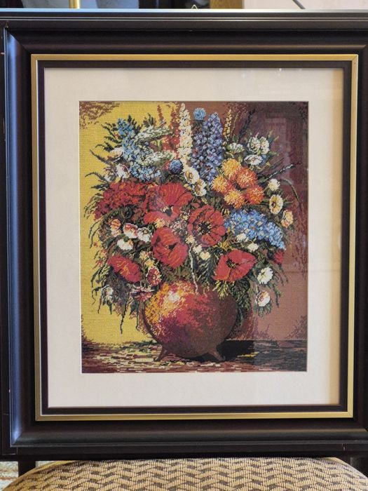 Goblen lucrat manual,  înrămat