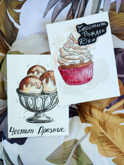 Ръчно рисувани картички