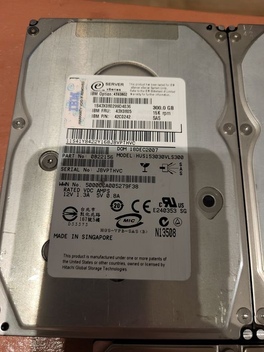 Pachet 16 buc HDD Server IBM 300Gb 15k RPM SAS