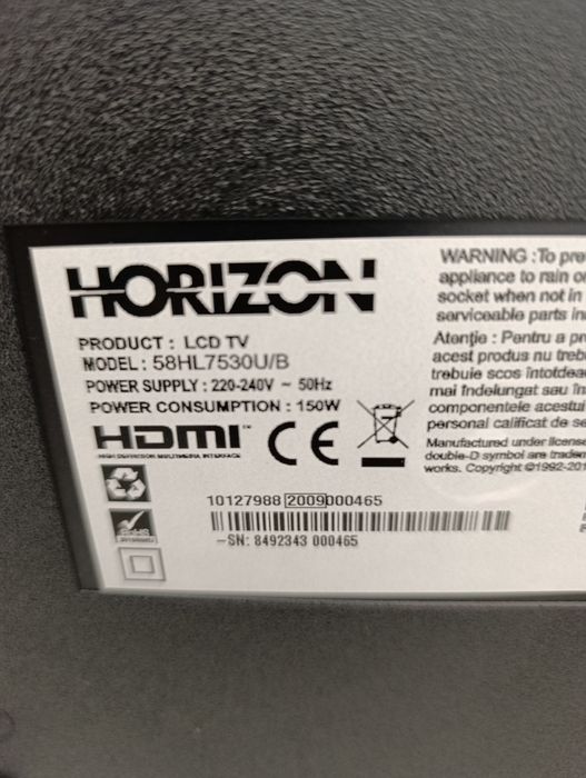 Vând tv Horizon Smart diagonala 146cm
