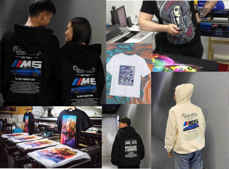 ДТФ печать на футболках, печать на худи, логотип, шелкография.