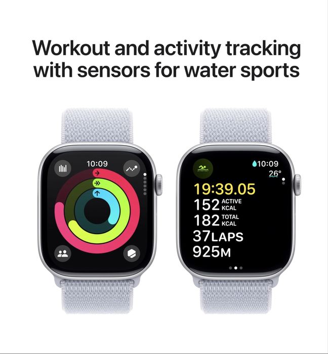 НОВ!!! Apple Watch 10 GPS, Silver Aluminum Case 46 мм, Blue Cloud Loop