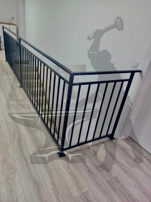 Balustrade interioare vopsite in camp electrostatic