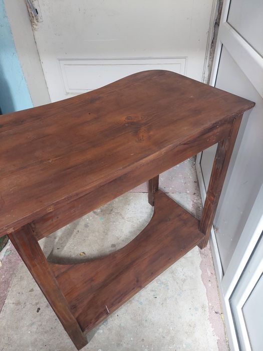 Masa țărănească lemn tei cu lighean de alamă