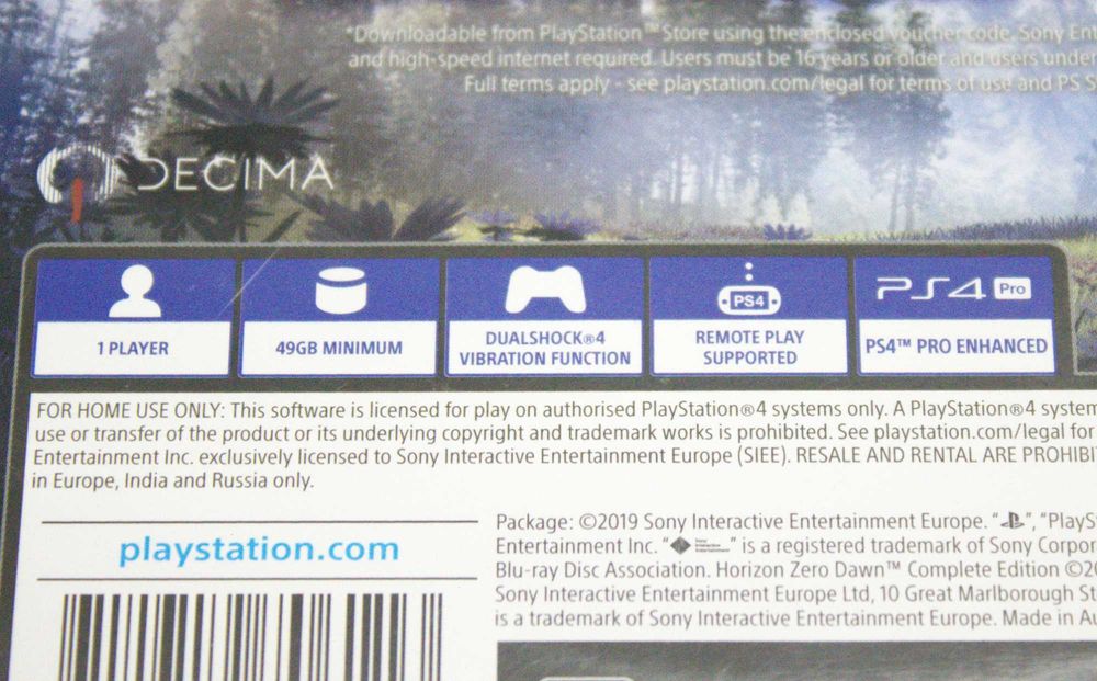 Horizon Zero Dawn PS4 PlayStation 4