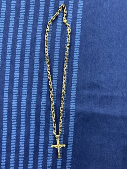 Lant aur 14K (585) 35g  Cruce | Model Bizantin | Masiv 420 lei gr