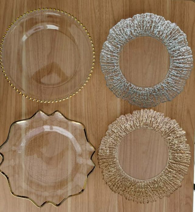 Firma vinde minim 100 buc.platouri suport decor - sticla 33 cm