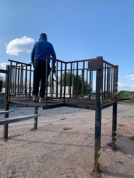 Метално стълбище с парапет, за къща